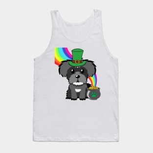 Funny schnauzer celebrates st patrick's day Tank Top